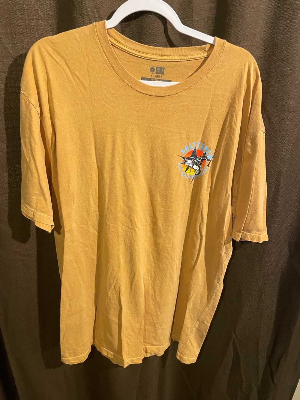 Salty crew Men's Short Sleeve Graphic Tee - Mustard Yellow